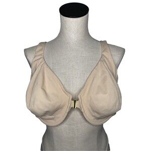 Delimira Bra Women Size 44C NUDE Beige Front Close Underwired Racerback W706
